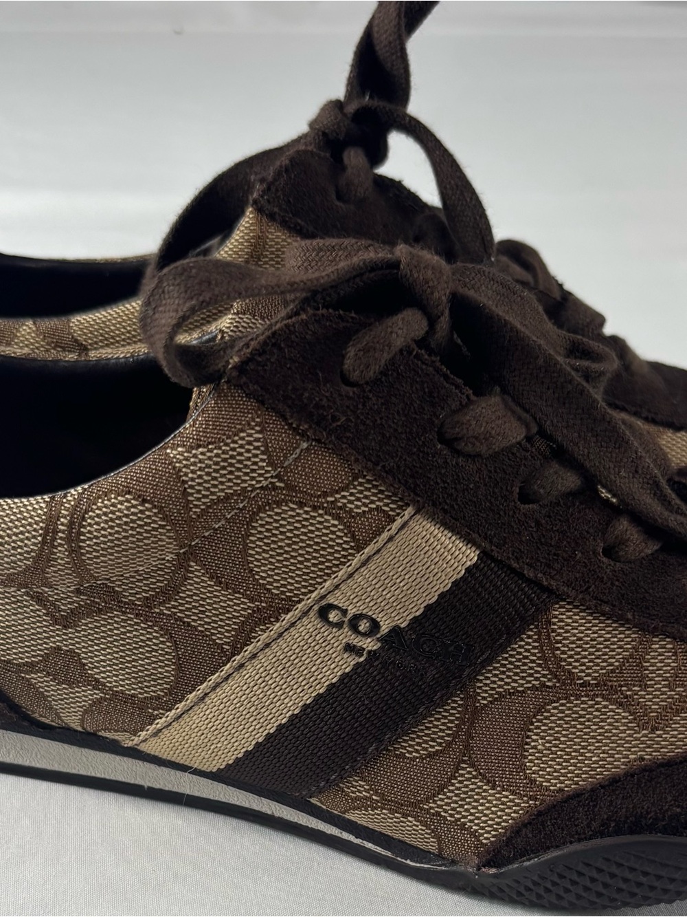 Coach Signature and C Brown Jacquard Sneakers Size 6.5 - Picture 15 of 16